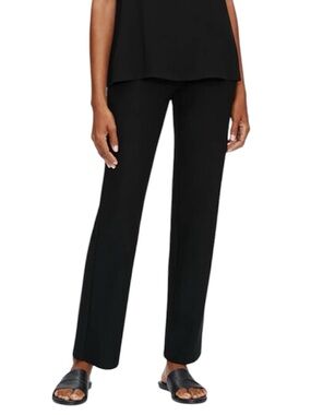 Eileen Fisher System Stretch Crepe Straight Pant black 2X